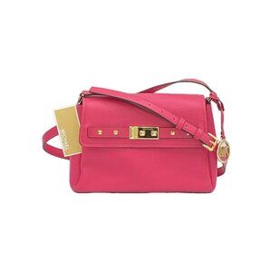 Michael Kors Addison Messenger Bag Women S Electric Pink Leather Crossbody Strap